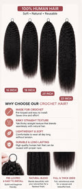 Kinky straight crochet Human Hair