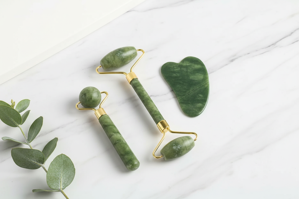 Jade gua sha facial tools product shot